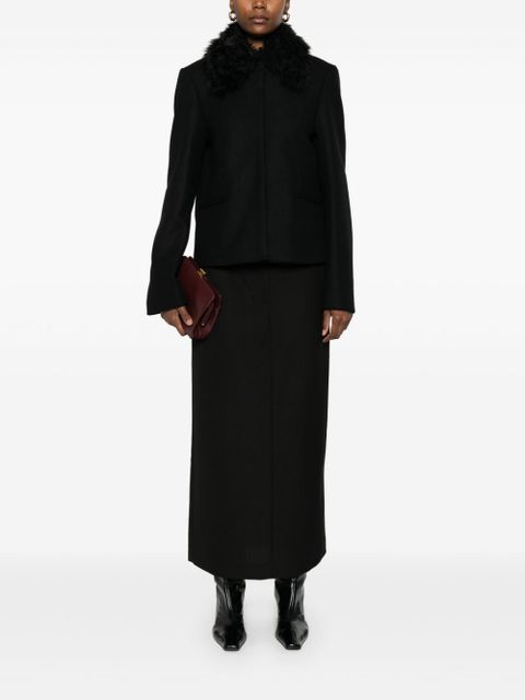 TOTEME shearling-collar jacket - Black - zdjęcie produktu nr 2