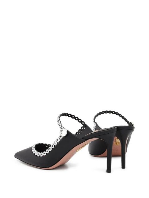 Aquazzura 80mm Carnaval pointed strap mules - Black