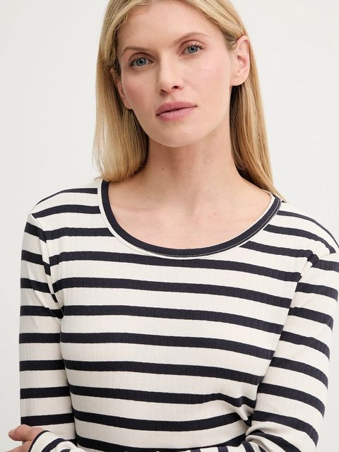 MUNTHE longsleeve bawełniany JOTE kolor beżowy 247112924764