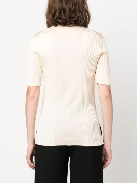 Jil Sander wide-ribbed polo shirt - Neutrals