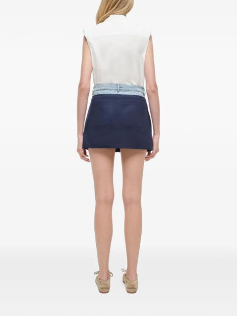 Simkhai Hampton denim combo mini skirt - Blue