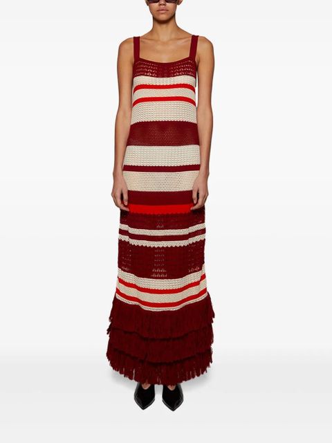Johanna Ortiz striped midi dress - Red