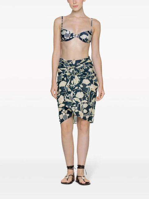 Agua By Agua Bendita Emelina Perla floral-print pareo - Blue