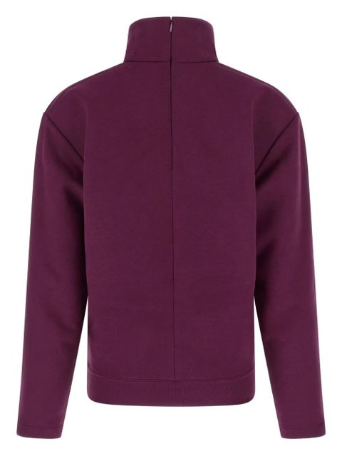 Saint Laurent mandarin collar padded sweatshirt - Purple