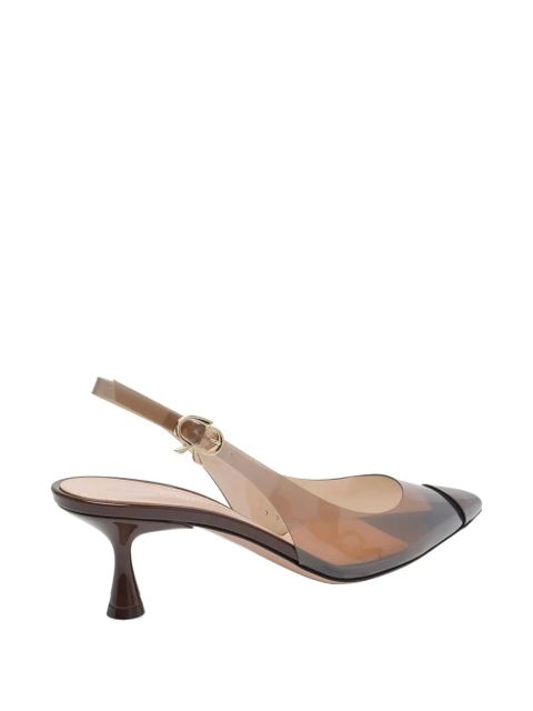 Gianvito Rossi slingback transparent-toe pumps - Brown