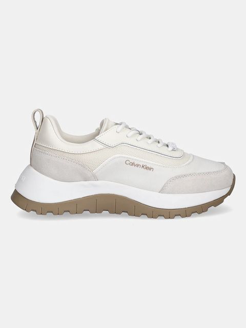 Calvin Klein sneakersy RUNNER LACE UP MESH MIX damskie kolor beżowy HW0HW02487 - zdjęcie produktu nr 2