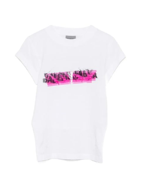 Balenciaga Messy Spray distressed logo-print T-shirt - White - zdjęcie produktu nr 1