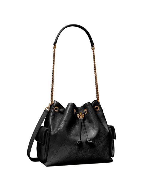 Tory Burch Charlie quilted drawstring shoulder bag - Black
