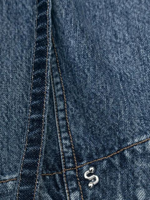 Sportmax buttoned belted top - Blue