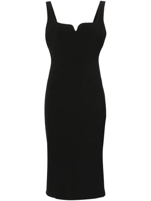 Victoria Beckham zip-up crepe midi dress - Black - zdjęcie produktu nr 1