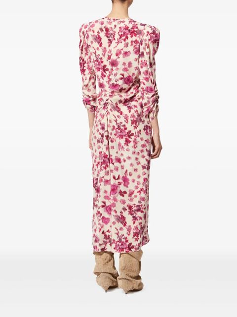 ISABEL MARANT x Albini floral ruched dress - Neutrals