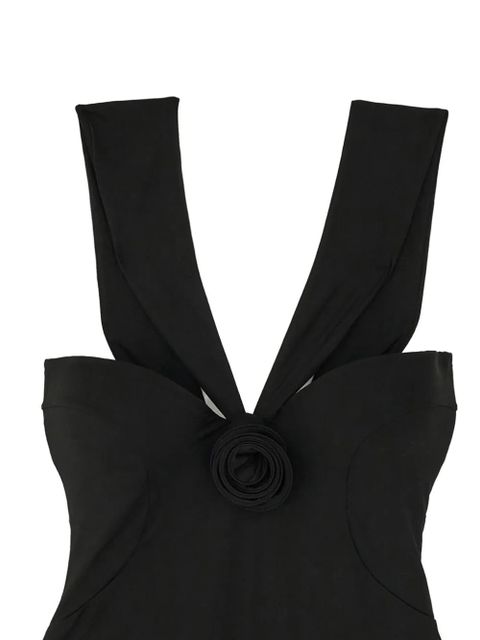 La Reveche floral-appliqué wide-strap swimsuit - Black - zdjęcie produktu nr 2