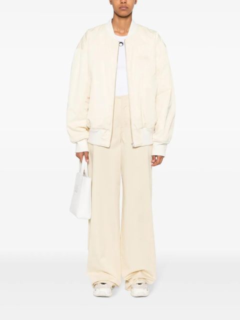 MM6 Maison Margiela distressed wide-leg trousers - Yellow