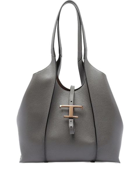 Tod's T-clasp leather tote bag - Grey - zdjęcie produktu nr 1