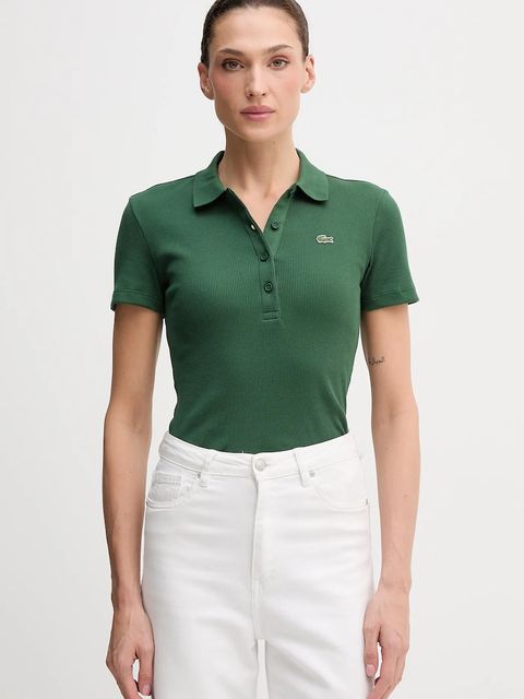 Lacoste polo bawełniane kolor zielony DF5377
