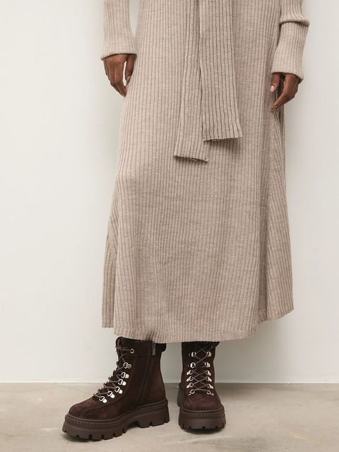 Answear.LAB workery zamszowe kolor brązowy na platformie - zdjęcie produktu nr 1