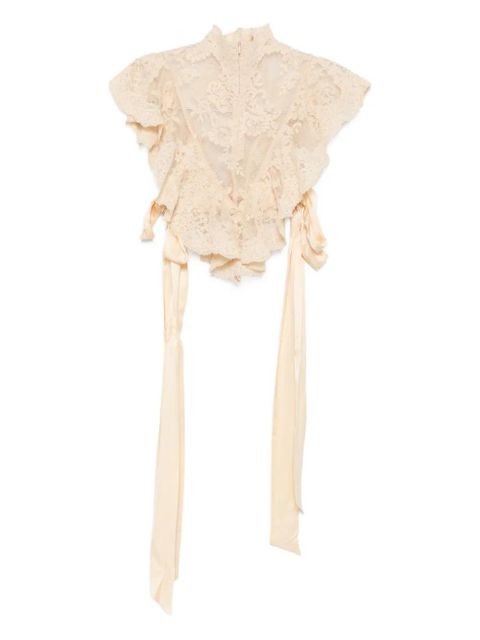ZIMMERMANN Hypnotic lace ruffled top - Neutrals