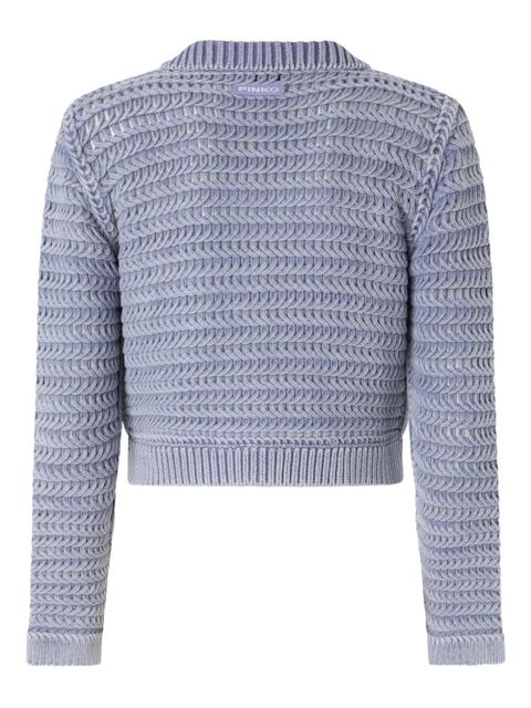 PINKO cable-knit button cardigan - Blue - zdjęcie produktu nr 2
