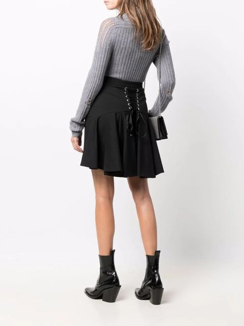 Alexander McQueen high-waisted ruffle-hem mini skirt - Black - zdjęcie produktu nr 2