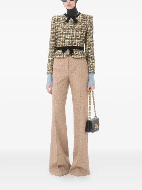 Valentino Garavani bow-belt tweed jacket - Green - zdjęcie produktu nr 2