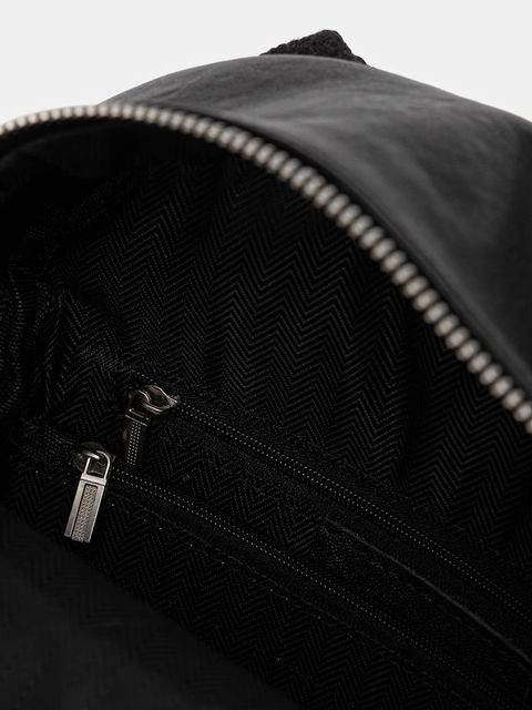 Answear.LAB plecak skórzany damski kolor czarny mały gładki