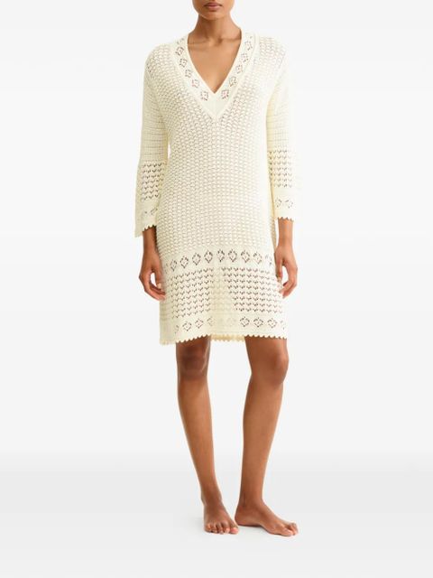 ERES Divina crochet V-neck mini dress - Neutrals - zdjęcie produktu nr 2