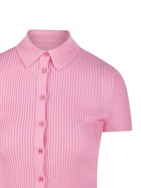 Balenciaga buttoned ribbed top - Pink