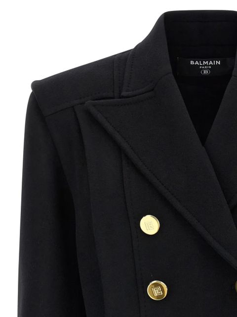 Balmain peak-lapel belted coat - Black - zdjęcie produktu nr 2