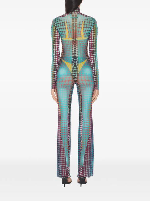 Jean Paul Gaultier high-neck dots-print top - Blue - zdjęcie produktu nr 2