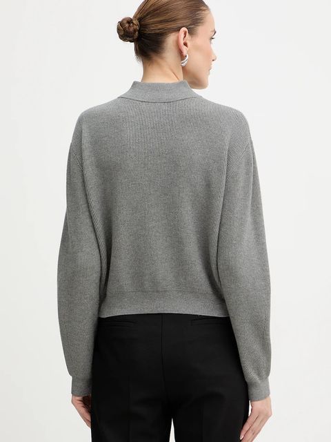 Guess sweter HARLEY damski kolor szary lekki z półgolfem W5BR29 Z0572