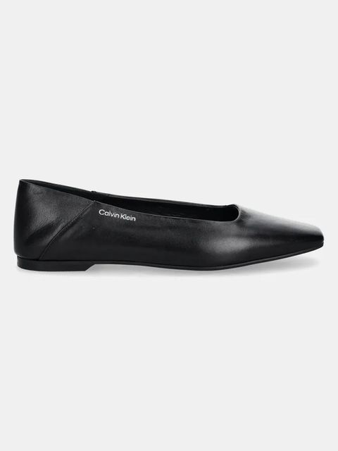 Calvin Klein baleriny skórzane FLAT BALLERINA - LTH kolor czarny HW0HW02463 - zdjęcie produktu nr 2