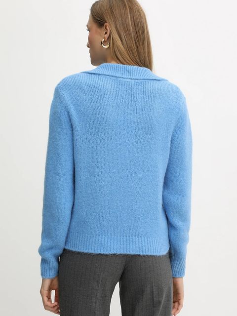 Morgan sweter z domieszką alpaki damski kolor niebieski lekki MCLO