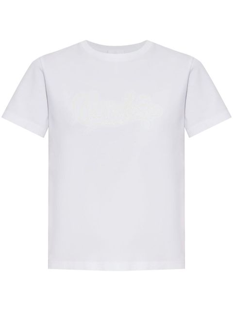 Moncler logo-embroidered T-shirt - White - zdjęcie produktu nr 1