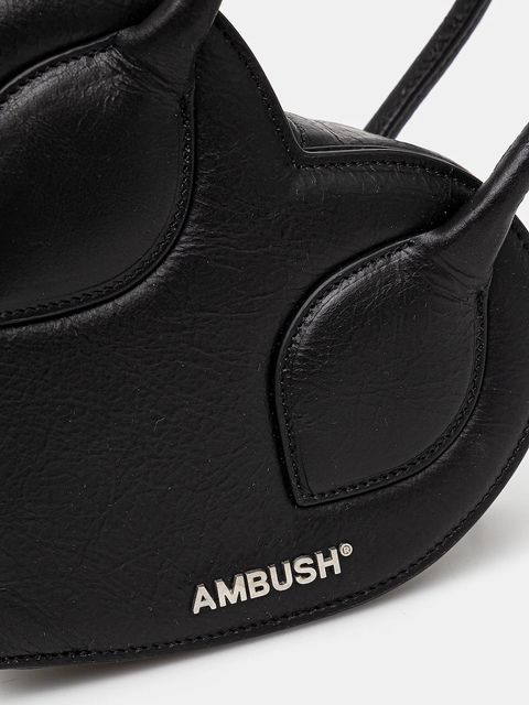 AMBUSH torebka skórzana Heart Top Handle Bag kolor czarny 12115033