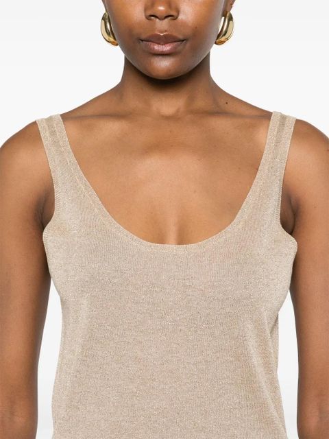 Saint Laurent lurex knitted tank top - Neutrals