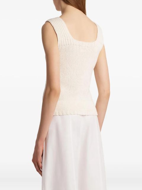 KHAITE Wil sleeveless knit top - Neutrals