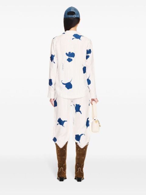 Off-White striped poplin pajama shirt