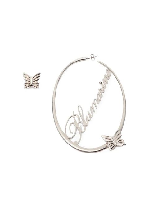 Blumarine logo-lettering earrings - Silver - zdjęcie produktu nr 1