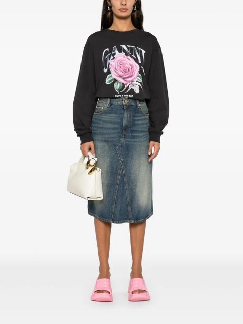 GANNI Heavy midi skirt - Blue