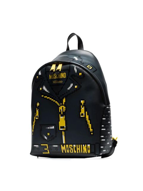 Moschino Pixelated jacket print backpack - Black