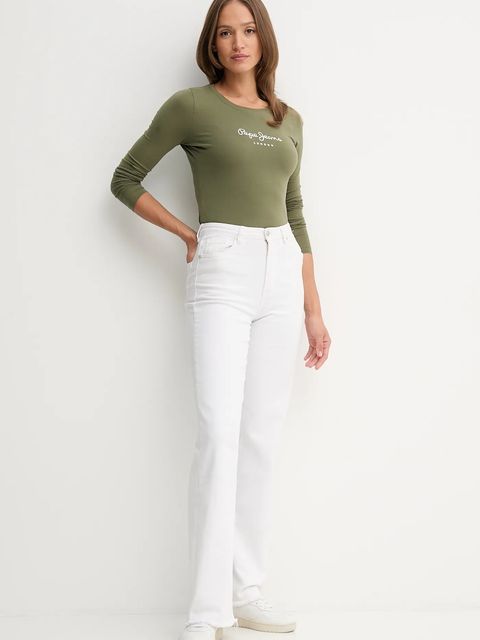 Pepe Jeans longsleeve damski kolor zielony