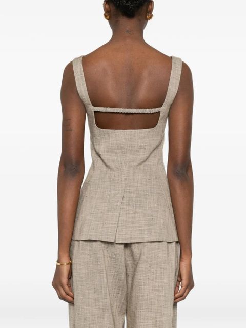 Nanushka square neck tailored vest - Neutrals