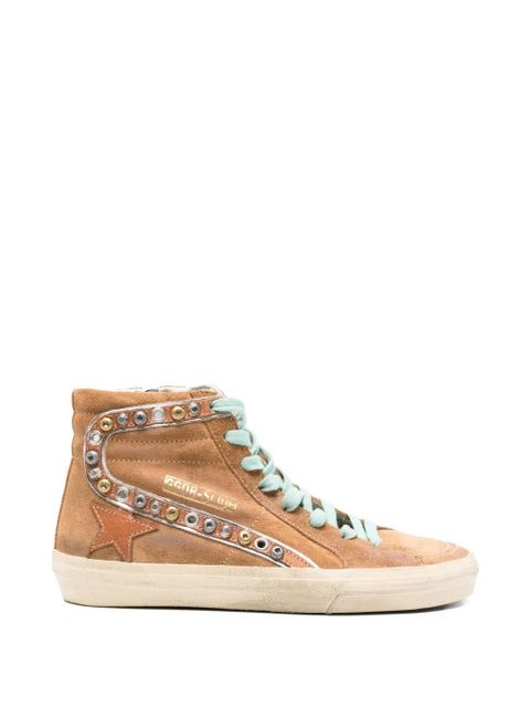 Golden Goose Slide studded star sneakers - Brown - zdjęcie produktu nr 1