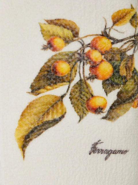 Ferragamo botanical-motif polo shirt - White