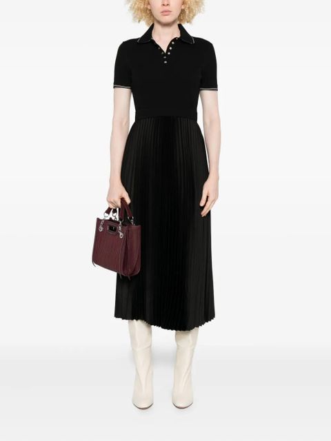Maje pleated polo dress - Black