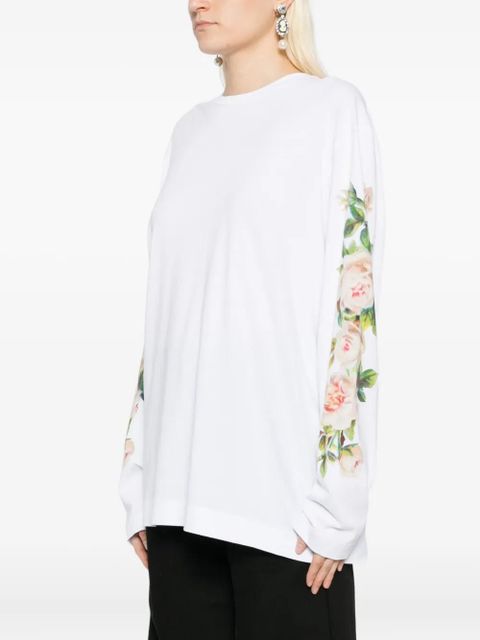 Simone Rocha floral-print T-shirt - White - zdjęcie produktu nr 2