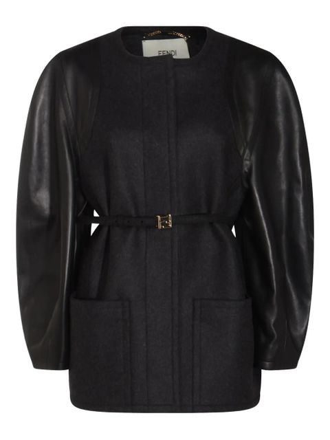 FENDI belted panelled jacket - Black - zdjęcie produktu nr 2