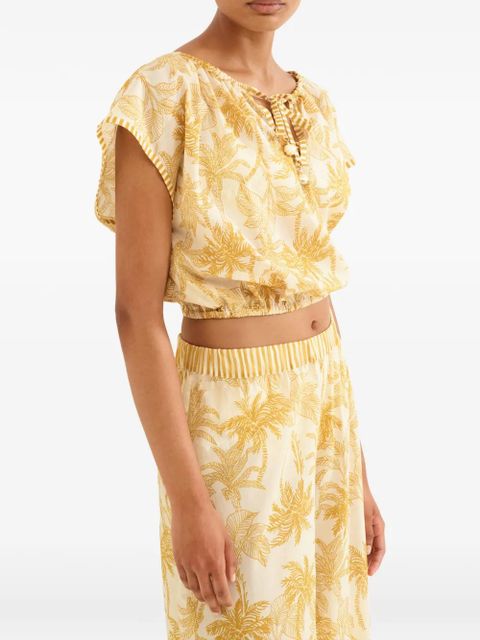 ERES Crocodile cropped blouse - Neutrals