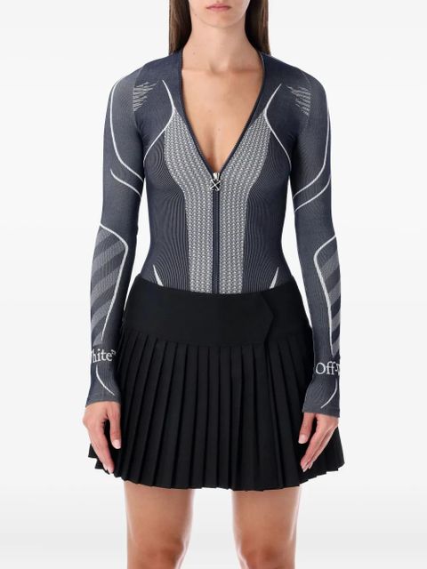 Off-White Diag seamless zip long-sleeve bodysuit - Grey - zdjęcie produktu nr 1