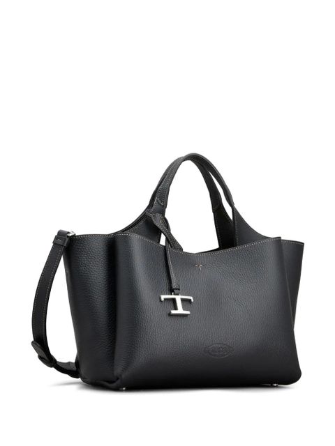 Tod's medium logo-plaque leather tote bag - Black - zdjęcie produktu nr 2